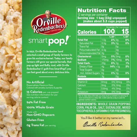 Orville Redenbacher Microwave Popcorn Label at Skye Clarey blog
