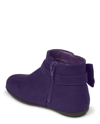Girls Bow Faux Suede Booties - Whooo's Cute - PURPLE | Gymboree