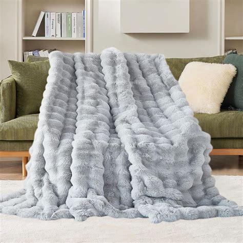 CJC Soft Warm Rabbit Plush Fleece Blankets Thick 1000 GSM Throws for ...