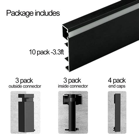 Buy HAMRVL 10-Pack 3.3ft LED Baseboard Bar Light Aluminium Profile 50mm ...