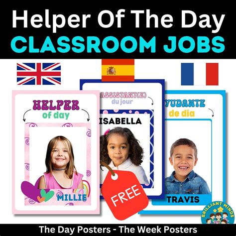 Classroom Jobs | Student Helper Of The Day / week Poster -spanish ...