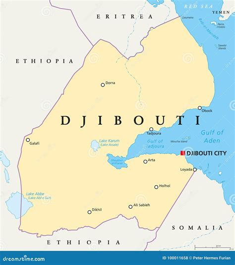 Djibouti political map stock vector. Illustration of city - 100011658
