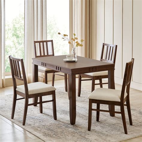 Buy Trio Solid Wood 4-Seater Dining Table - Walnut from Home Centre at ...