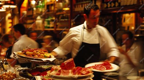 Premium Photo | A Spanish Cuisine JamAn IbACrico Waiter serving in ...