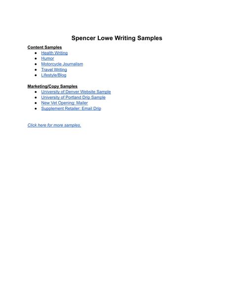 Image result for Examples of Writing Samples