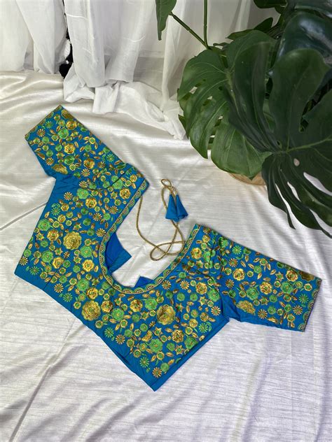 Light Blue Ready to Wear Blouse – Manya Clothing