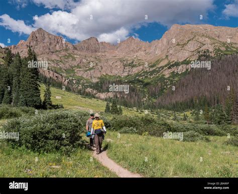 Hikers on the Needle Creek Trail, Chicago Basin, Weminuche Wilderness ...