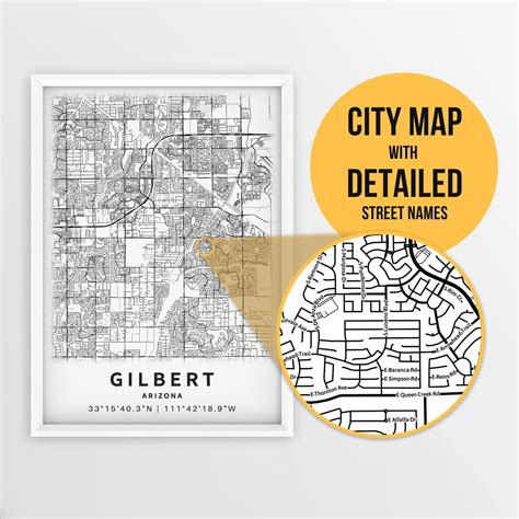 Gilbert Arizona Map Of Cities And Towns Maps Of Gilbert Arizona