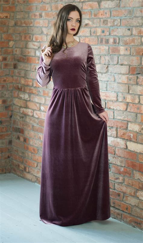 Women's Velvet Dress, Velvet Dresses, Women's Clothing, Long Evening ...