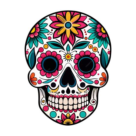 Day of the dead skull vector vibrant sugar skull illustrations for dia ...