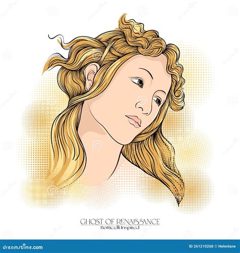 Portrait of a Woman Inspired by a Painting by Renaissance Artist Botticelli. Stock Vector ...