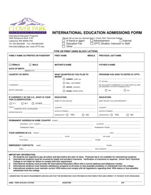 Fillable Online cptc Financial responsibility form - Clover Park ...