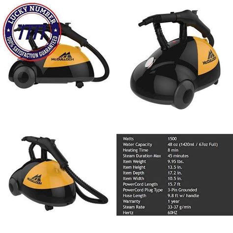 McCulloch MC1275 Heavy-Duty Steam Cleaner - Vrumies