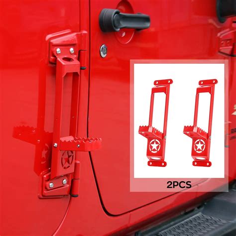 JeCar Jeep Wrangler Door Hinge Foot Peg - Metal Folding India | Ubuy