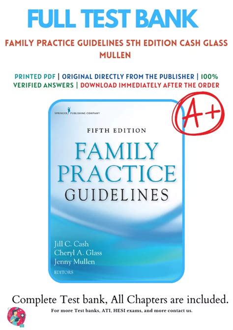 Test Bank for Family Practice Guidelines 5th Edition Cash Glass Mullen ...