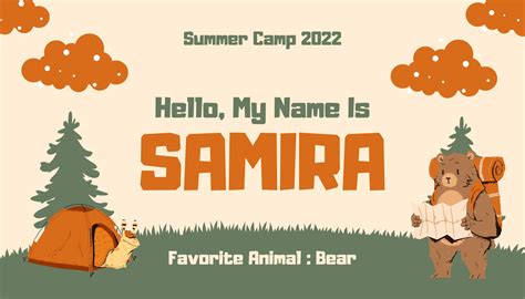 Summer Camp Name Tags - Free Printable Templates