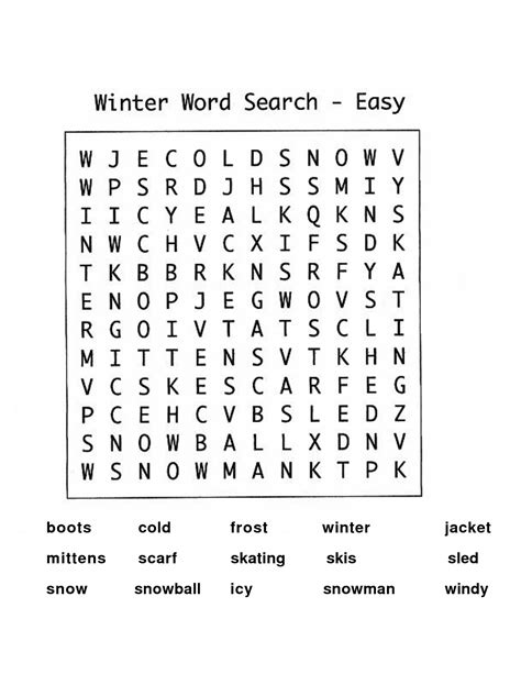 Free Printable Easy Word Search Puzzles - Templates Printable