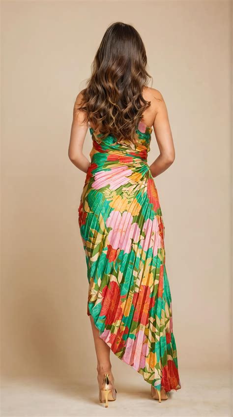Floral Printed Pleated Dress – WomanLikeU