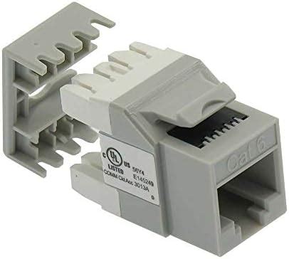 ACCL Cat.6 RJ45 110 Type 180° Keystone Jack Gray, 10 Pack : Amazon.in ...