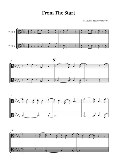 From The Start (arr. Wesley S. SIlva) by Laufey Sheet Music for Viola ...