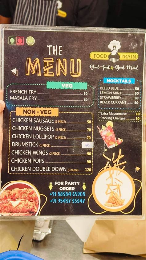 Menu at Food Train, Salem, Sixer Shopping Complex