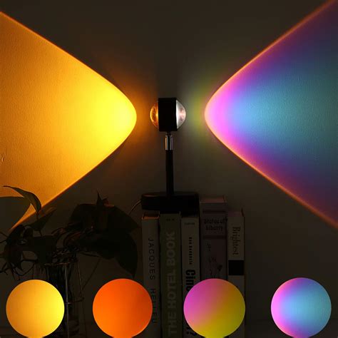 Buy Sunset Lamp 4 Colors in 1 LED Night Light Projection Lamp 180 ...