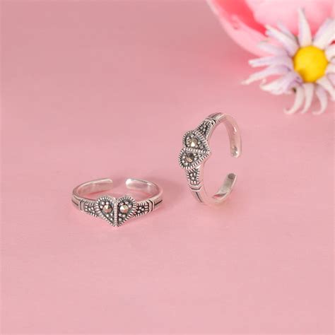 925 Sterling Silver Heart Toe Ring For Women – Eri Silvers