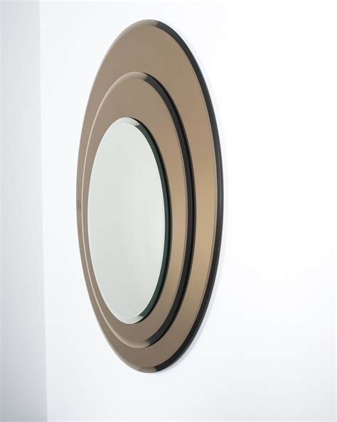 Walnut Wood Leather Wall Mirror, Midcentury, Italy – DERIVE