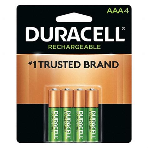 DURACELL, AAA Battery Size, Nickel-Metal Hydride, Rechargeable Battery ...