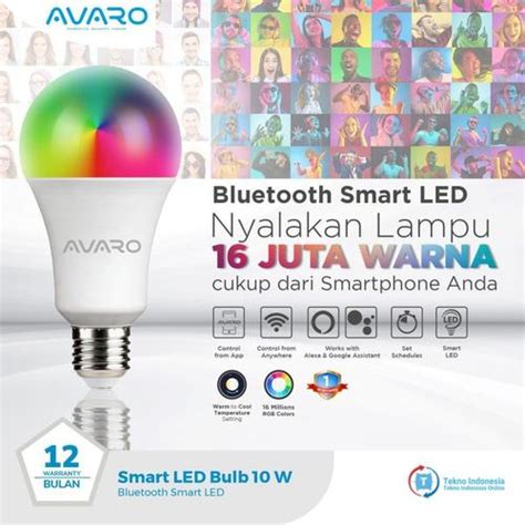 Jual AVARO Lampu Smart LED 10W Bluetooth Smart Bulb RGB + WW 10 Watt ...