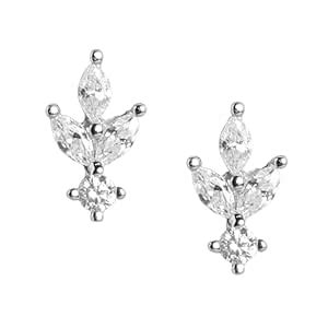 ZAVYA 925 Pure Silver Earrings Silver Toned Leaf Shaped Drop Ear Ring ...