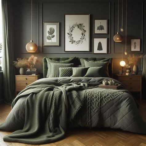Dark Green Bedroom Olive Green Throw Blanket in 2024 | Green bedroom ...