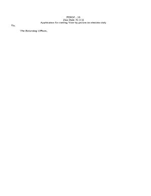 Fillable Online secap nic FORM - 16 Application for casting Vote by ...