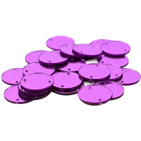 Buy Sew On Round Craft Mirrors for Lippon Art Purple ...