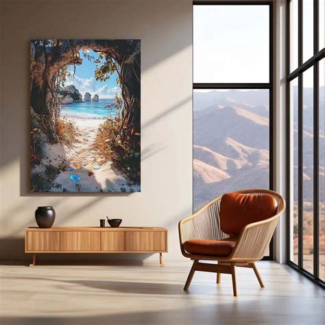 Sea Glass Pathway Metal Poster | Overgrown Nature Trail Wall Art | Tra ...