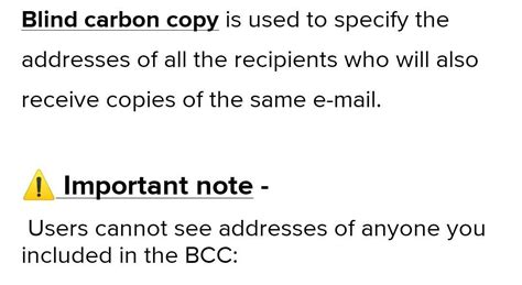 Is used to to specify the addresses of all the recipient who will also ...