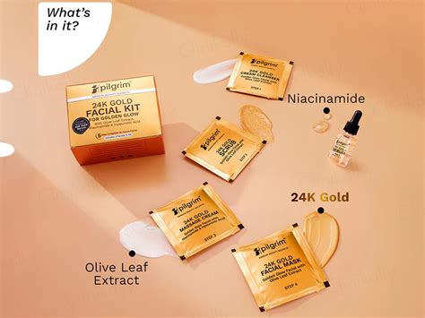 Buy Pilgrim 24K Gold Facial Kit For Golden Glow Online | Clinikally