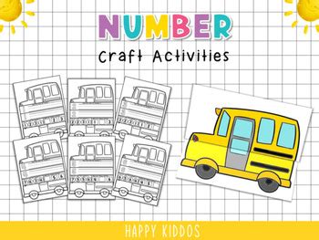 Number Craft Activities (Bus Themed) by readarmy | TPT