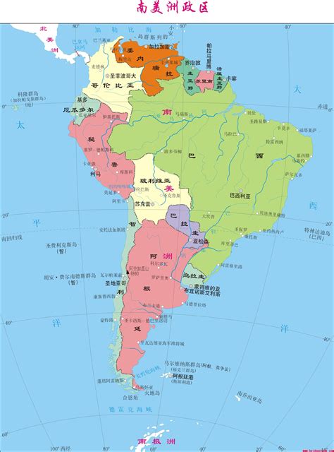 南美洲地图_南美洲地图全图_南美洲地形图
