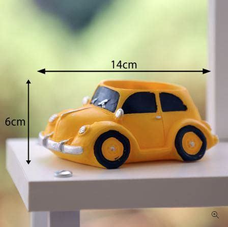 Yellow Car Resin Succulent Pot — Plant N Pots