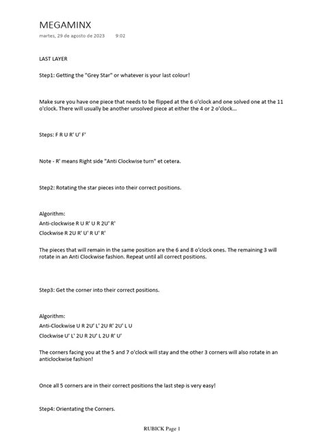 Megaminx Tutorial PDF 的图像结果