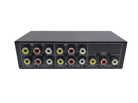 Buy CABLESETC 4-Way AV Switcher 4 Input 1 Output RCA Switch Composite ...