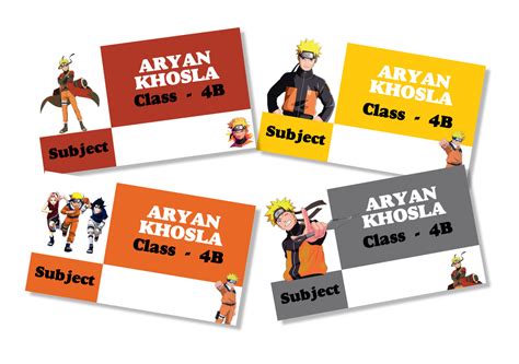 School Book Label Stickers - Naruto / Label Shabel – Labelshabel