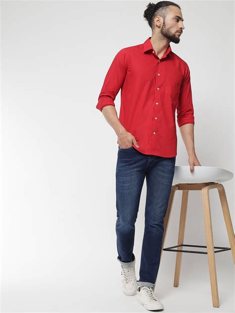 Red Colour Cotton Shirt For Men – Prime Porter