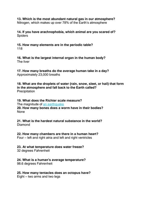 SOLUTION: Trivia questions with answer for middle school - Studypool