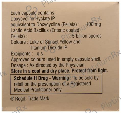 Doxy 1 L Dr Forte 100mg/5B Capsule 10s | Uses, Price & Substitutes