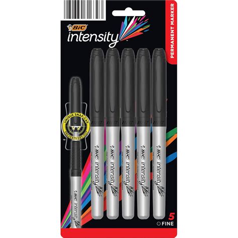 BIC Mark-It Permanent Marker, Fine Point, 5 Markers, Black (GPMP51-Blk ...