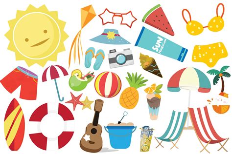 Free Printable Cartoon Summer Beach Clipart