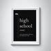 Buy High School Funny Definition Print College Dorm Decor Teacher ...