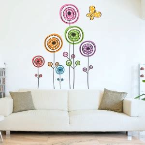 StickMe 125 cm Colourful Tree and Butterfly - Concept Art Wall Sticker ...